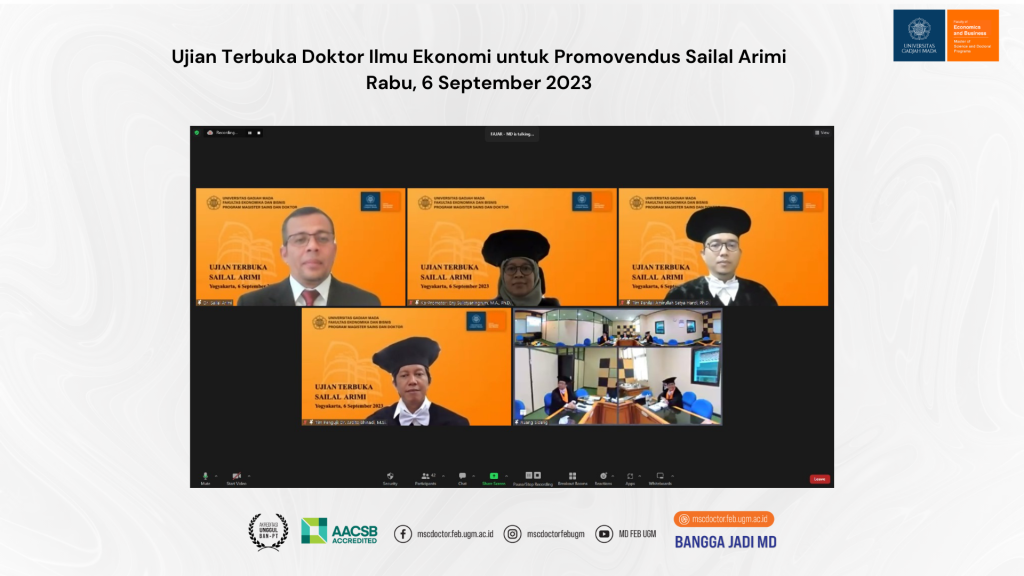 Ujian Terbuka Doktor Ilmu Ekonomi Untuk Promovendus Sailal Arimi ...