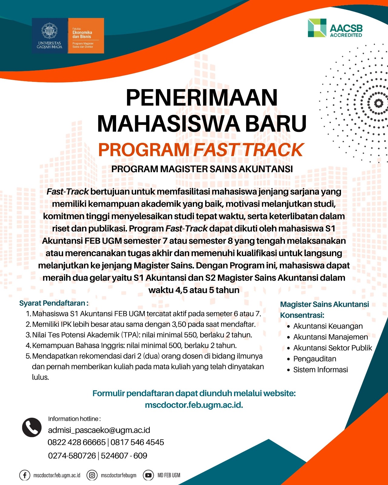 Penerimaan Mahasiswa Baru Program Fast-Track Magister Sains Akuntansi ...